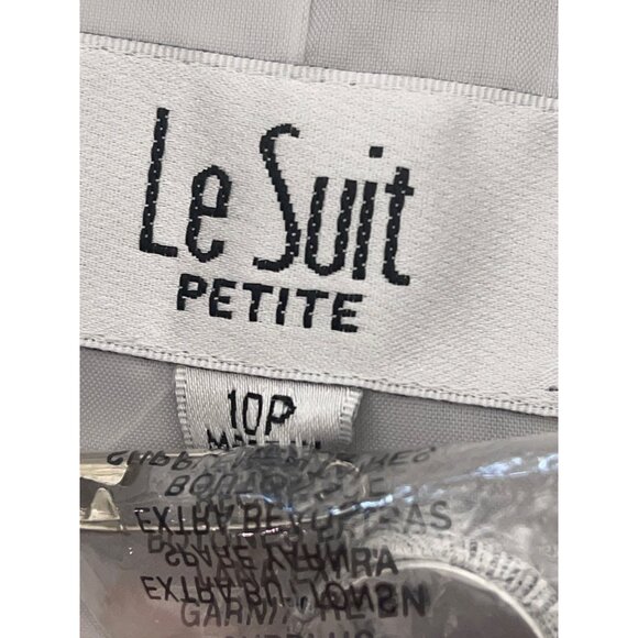 Le Suit Petite Women Long Sleeve Silver Jacquard Blazer Size 10P - Picture 9 of 9